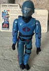 Vintage 80’s G.I. Joe Cobra Commander Figure W/Blue Gun & Card
