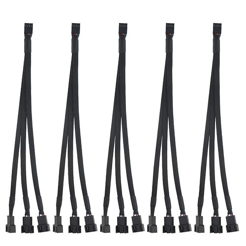 5 Stück Lüfter Splitter Kabel 4 Pin Y Splitter 1 zu 3 Konverter PC Lüfter Stromkabel - Bild 1 von 7