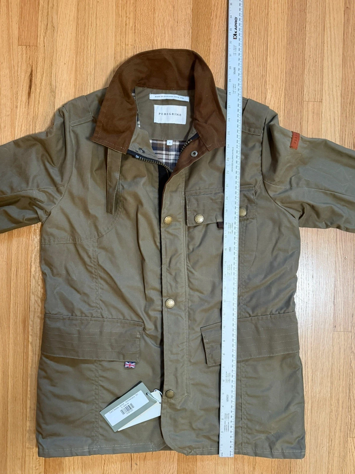 2021 RARE Peregrine x Dant Bexley Waxed Cotton Jacket Brown Size SMALL BNWT - product detail image 8