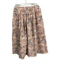 VTG Russ Corduroy Midi Skirt Floral Size 8 Cottage Prairie Vintage Unique