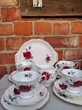  Vintage Royal Albert fine bone china 14piece tea set Sweet Romance Pattern rose