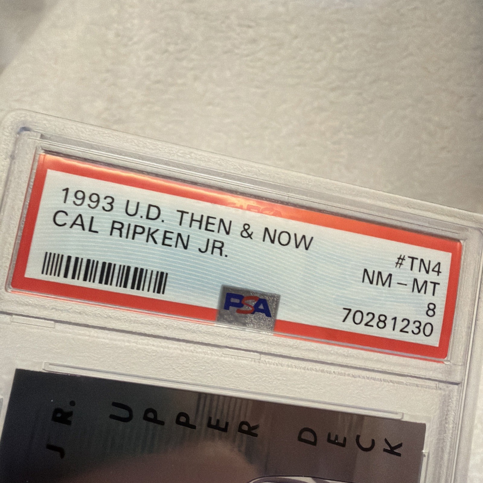 CAL RIPKEN JR.~RARE 1993 UPPER DECK THEN & NOW HOLOGRAM PSA-8 MINT #TN4 view 3