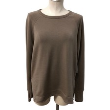 Athleta Coaster Luxe Relaunch Sweatshirt Womens Small Brown Pullover Tencel New