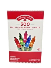 HOLIDAY TIME 300 Multicolor Mini String Lights Indoor Outdoor 62.5 Ft White Wire