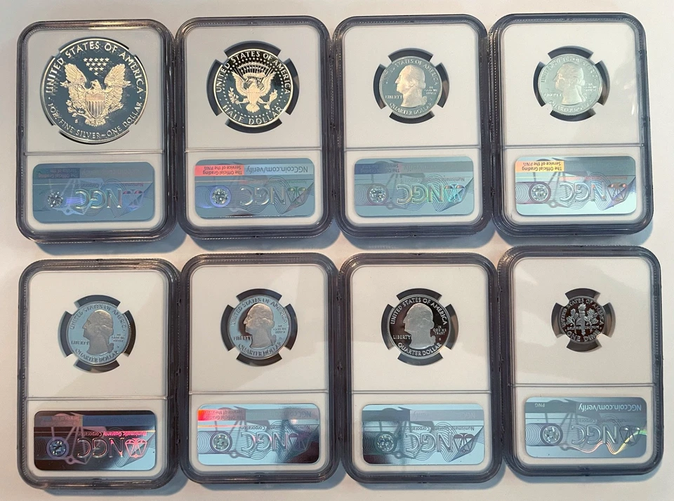 2017 S US Limited Edition Silver Proof Set 8 Coins DCAM NGC - Image 2 of 2