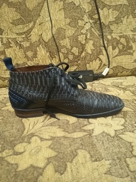 Men Floris van Bommel Heels Navy Leather 42.5