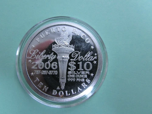 2006 NORFED PUERTO RICO "SHORT HAIR TYPE " 1oz .999 fine silve round