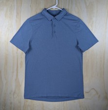 Lululemon Men's Small Polo Shirt Slate Blue Evolution Stretch Athletic Golf
