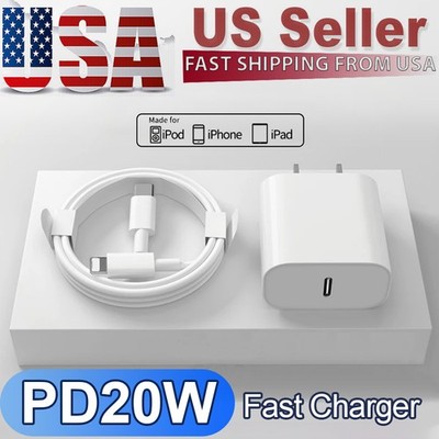 20W Super Fast Wall Charger W/ Cable USB C For iPhone 8/10/11/12/13/14 Pro XR X