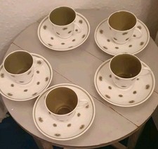 Susie Cooper Bone China Part Set - One OClocks 5 Cups 5 Saucers Vintage