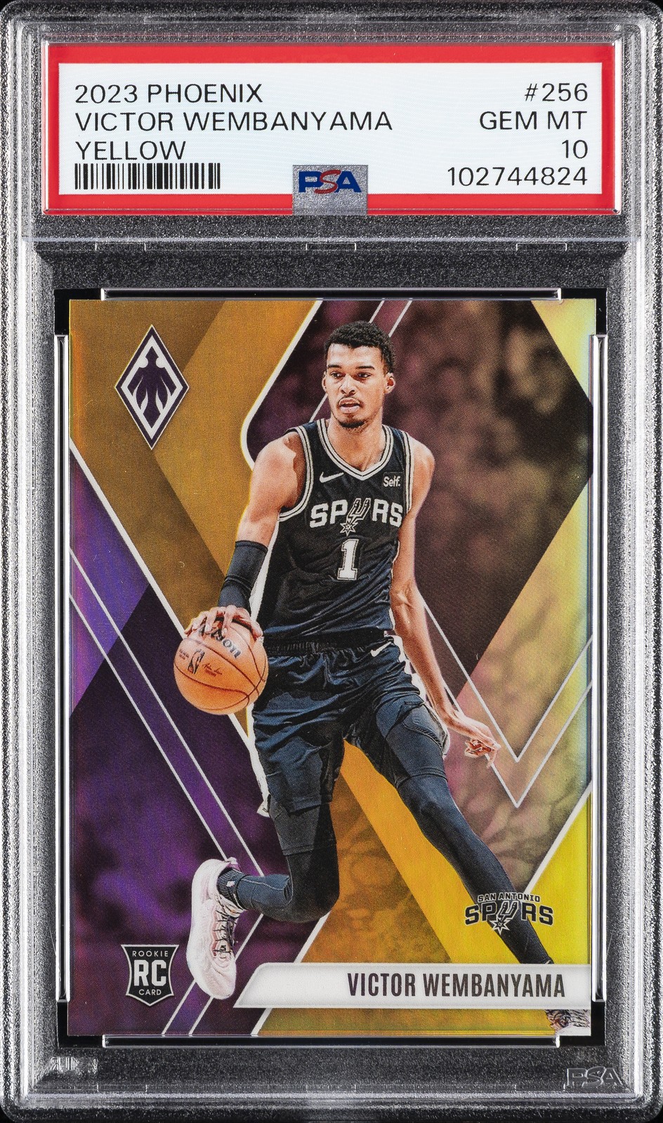 2023 PANINI PHOENIX YELLOW #256 VICTOR WEMBANYAMA 39/49 PSA 10