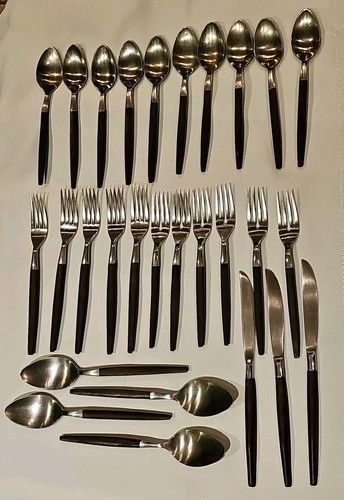 EKCO Eterna Stainless Canoe Flatware 28pc Mid Century Modern free shipping - Picture 2 of 12