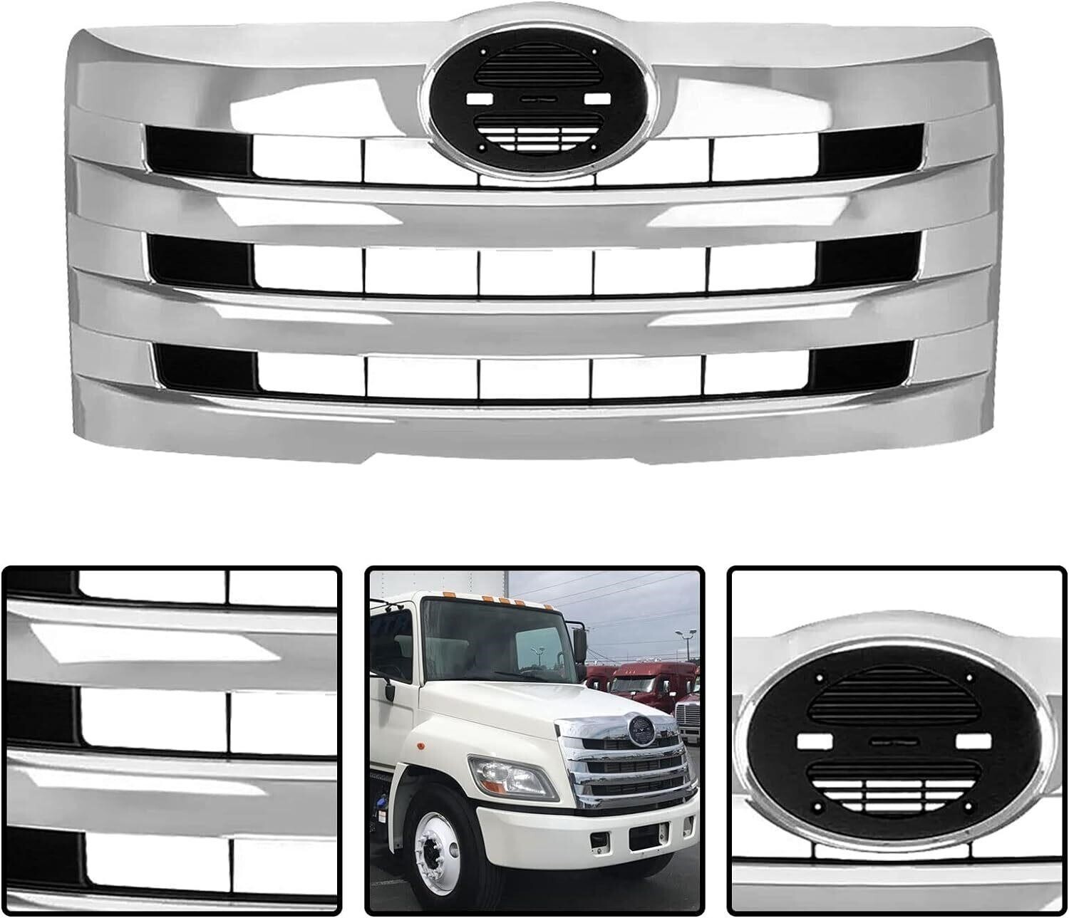 Front Chrome Grille Chrome Horizontal Billet Main Grille Compatible with 2011-20