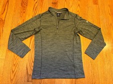 Kuhl Sweater Youth Large 14-16 Green/Gray 1/4 Zip Alloy Performance Stretch LG