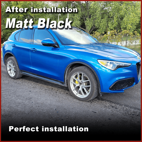 Guardabarros de moldeo con arco de rueda lateral negro mate para Alfa Romeo Stelvio - Imagen 4 de 15