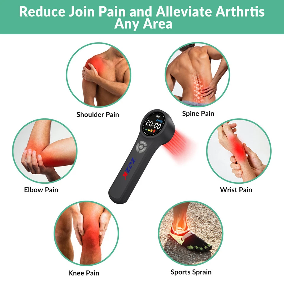 Устройство для холодной лазерной терапии медицинского класса LLLT 24 диода инфракрасный свет для облегчения боли - Изображение 4 из 4