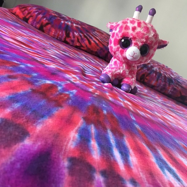 Kids Reversible Comforter Set Full Size Tie Dye Cloud Sheet