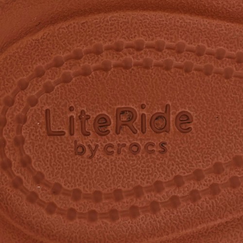 Womens 8 W8 Crocs LiteRide Brooklyn Low Wedge Platform Slides Sandals Red Brown - Picture 10 of 13