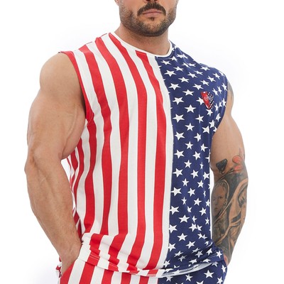 BGSM SPORTSWEAR USA Muscleshirt Tanktop Stringer Bodybuilding 2352-AMERICAN