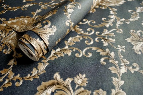 1M Embossed Texture Wallpaper Metallic 3D Damask Wall Roll Washable PVC Decor - Picture 8 of 8