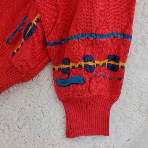 Vintage St. Croix Knit 3D Knit Sweater Size XL Colorful Abstract Cosby - Picture 7 of 18