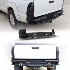 For 2005-2013 2014 2015 Toyota Tacoma Black Steel Rear Bumper Wlightsd-rings