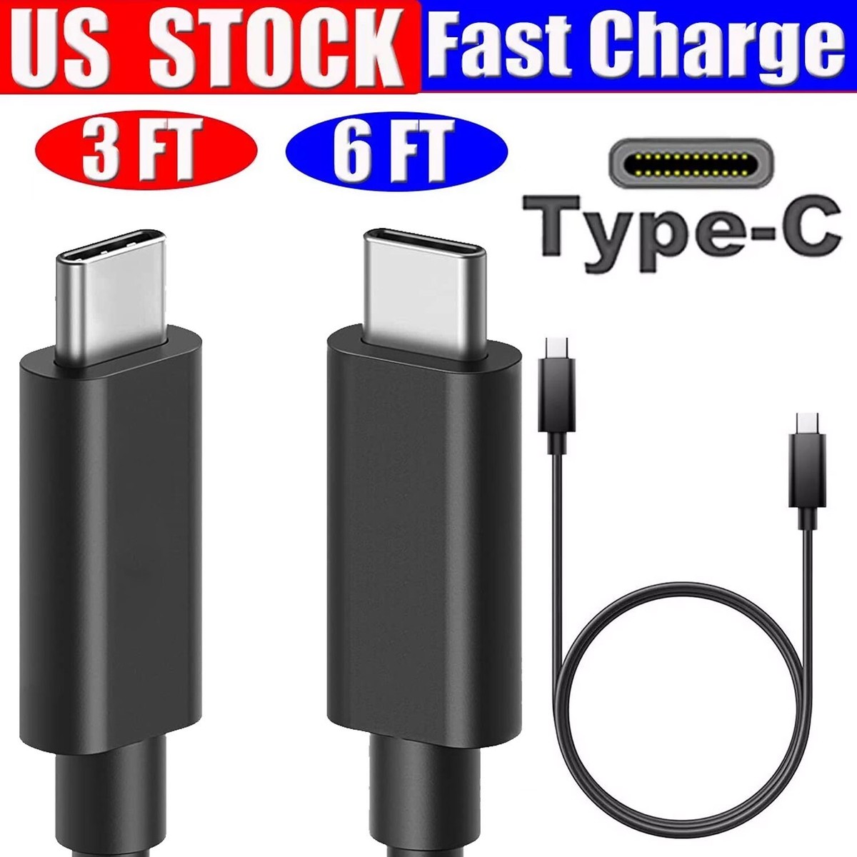 USB-C to USB-C Type C Cable Fast Charge Cord For Motorola Moto G 