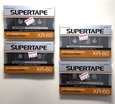 LOT OF 4 Realistic SUPERTAPE XR-60 BLANK Cassette Vtg Original Price Sticker NOS