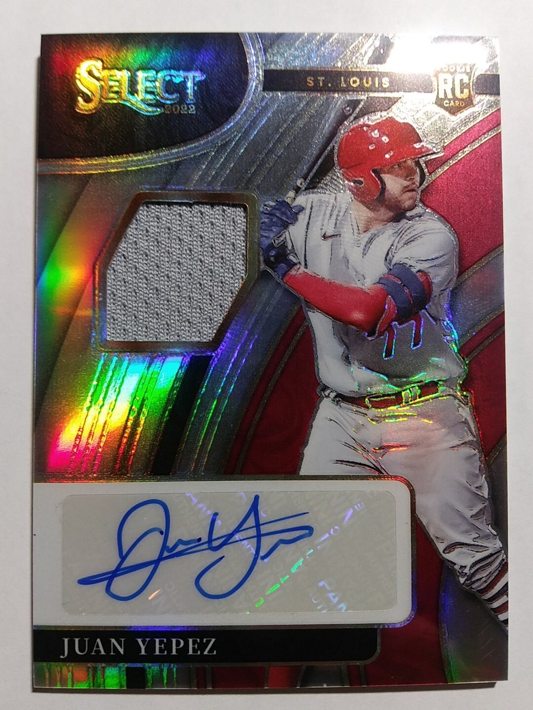2022 Panini Select Juan Yepez 4/99 Rookie Patch Auto Silver Prizm RC