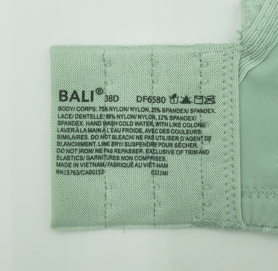 Bali Women's One Smooth U Dreamwire Underwire Bra 38D DF6580 Soft