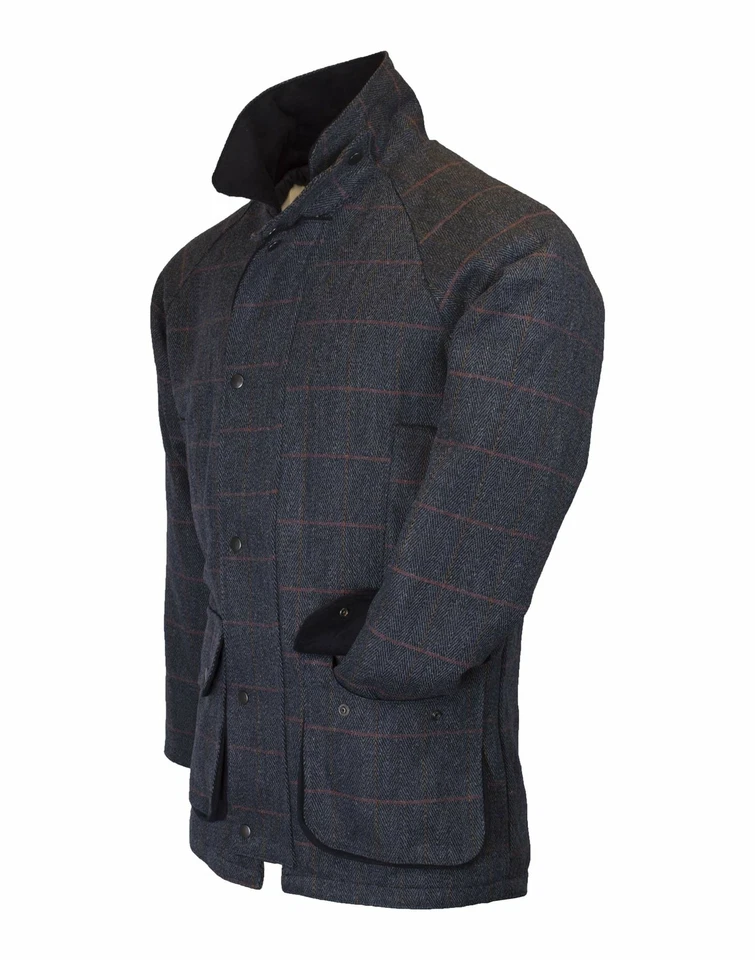 Walker & Hawkes Mens Derby Tweed Shooting Hunting Jacket Coat Blue Tweed - Image 3 of 4