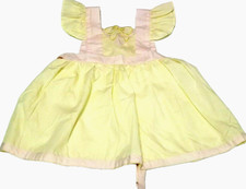 Vintage Baby Toddler Girl Pinafore Dress Apron Yellow Pink See Measurements