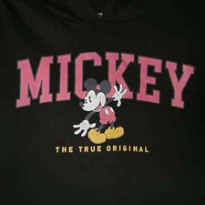 Disney Mickey Mouse Hoodie Mens EXTRA LARGE XL BLACK PULLOVER Sweatshirt NWT