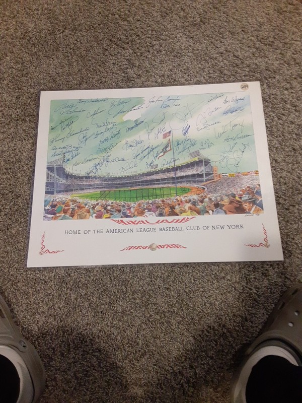 New York Yankee Autographed Print By AMORE 1998