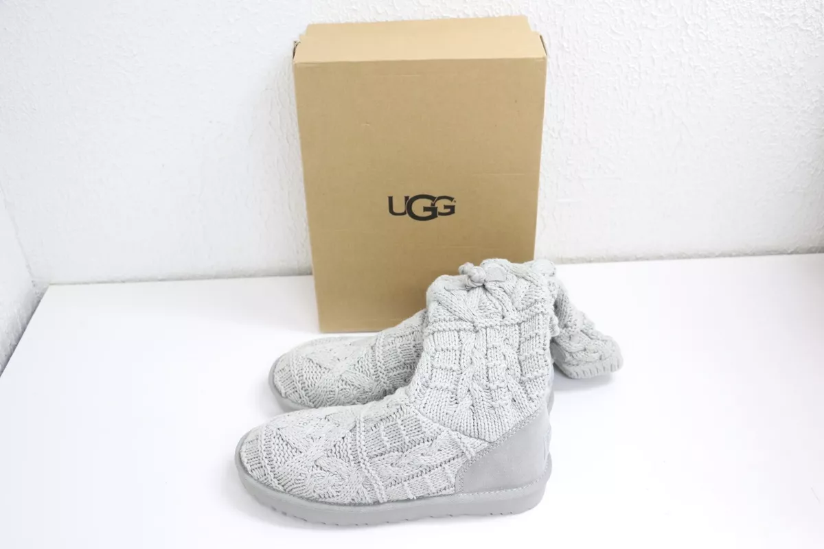 UGG Kalla Knit Gray Knot Boots Women s Size 10 EU 41 1017498