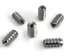 M3 x 12mm Slotted Steel Screw In Type A Threaded Wood Inserts Chipboard Zinc