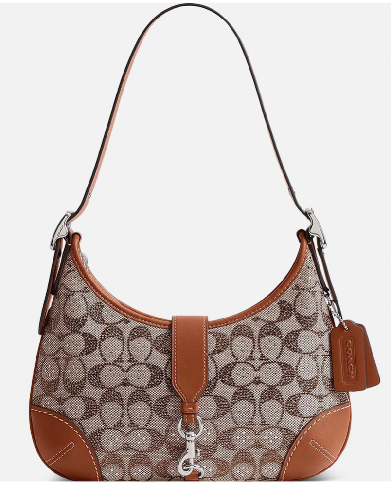 🌺🌹 Coach Hamptons Hobo Bag In Crystal Signature Jacquard CW654