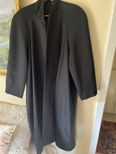 BLACK EVENING OPEN MID LENGTH CUSTOM MADE COAT LINED EXCELLENT TAILORING M/L
