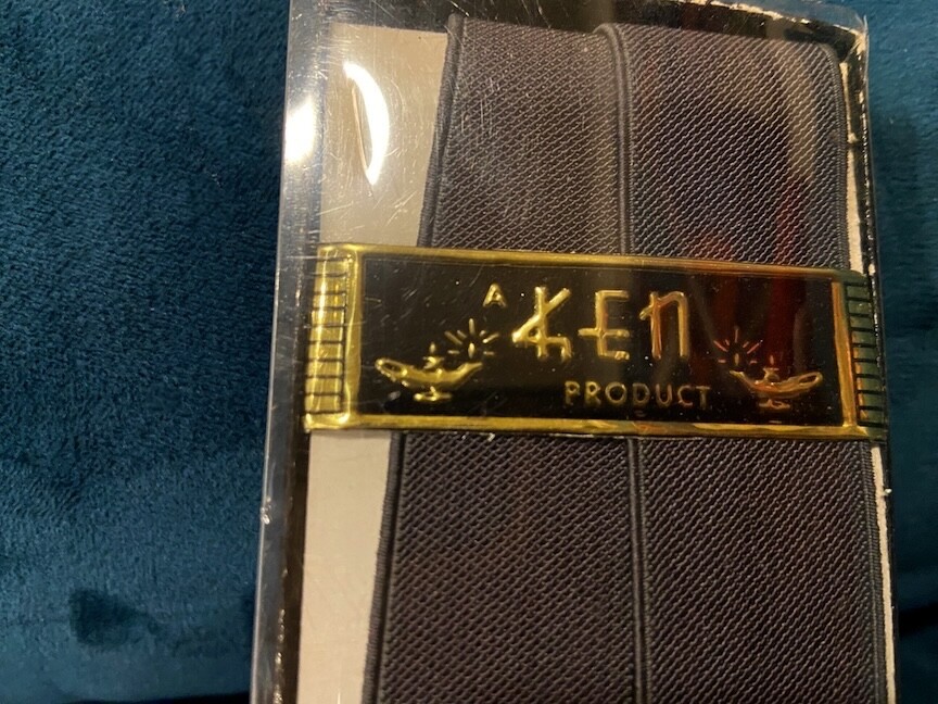 NIB NOS 1910s20s MEN'S SUSPENDERS dark grey 'KEM' never opened Theater