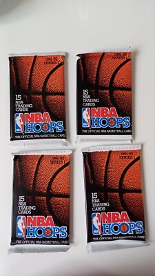  4x NBA Hoops 1991-92 Sealed Booster Pack Wax Basketball Jordan