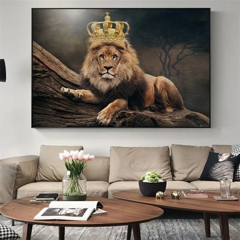Animal Lion Canvas Painting Poster Print Decor Wall Art Picture Canvas  Print Art