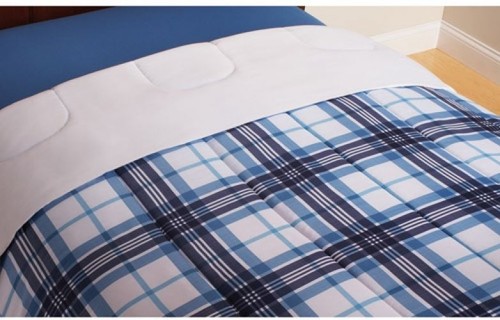 Twin Bedding Sets For Boys Men Teens Blue Plaid Reversible