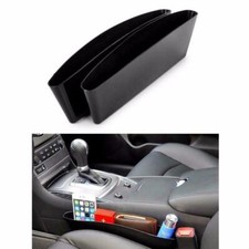 2x Car Seat Gap Slit Pocket Storage Catch Catcher Box Organizer Holder - Black