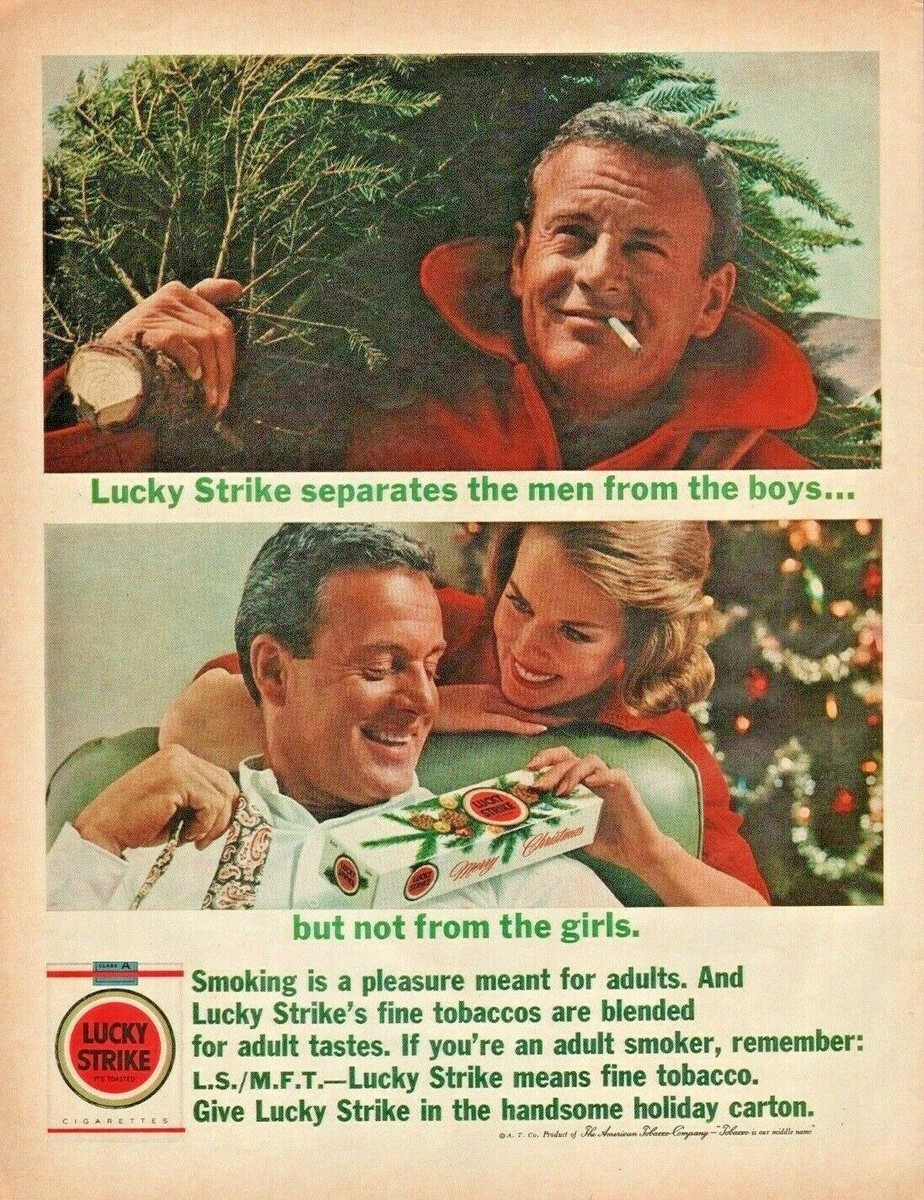 1963 Lucky Strike Cigarettes - Merry Christmas Carton