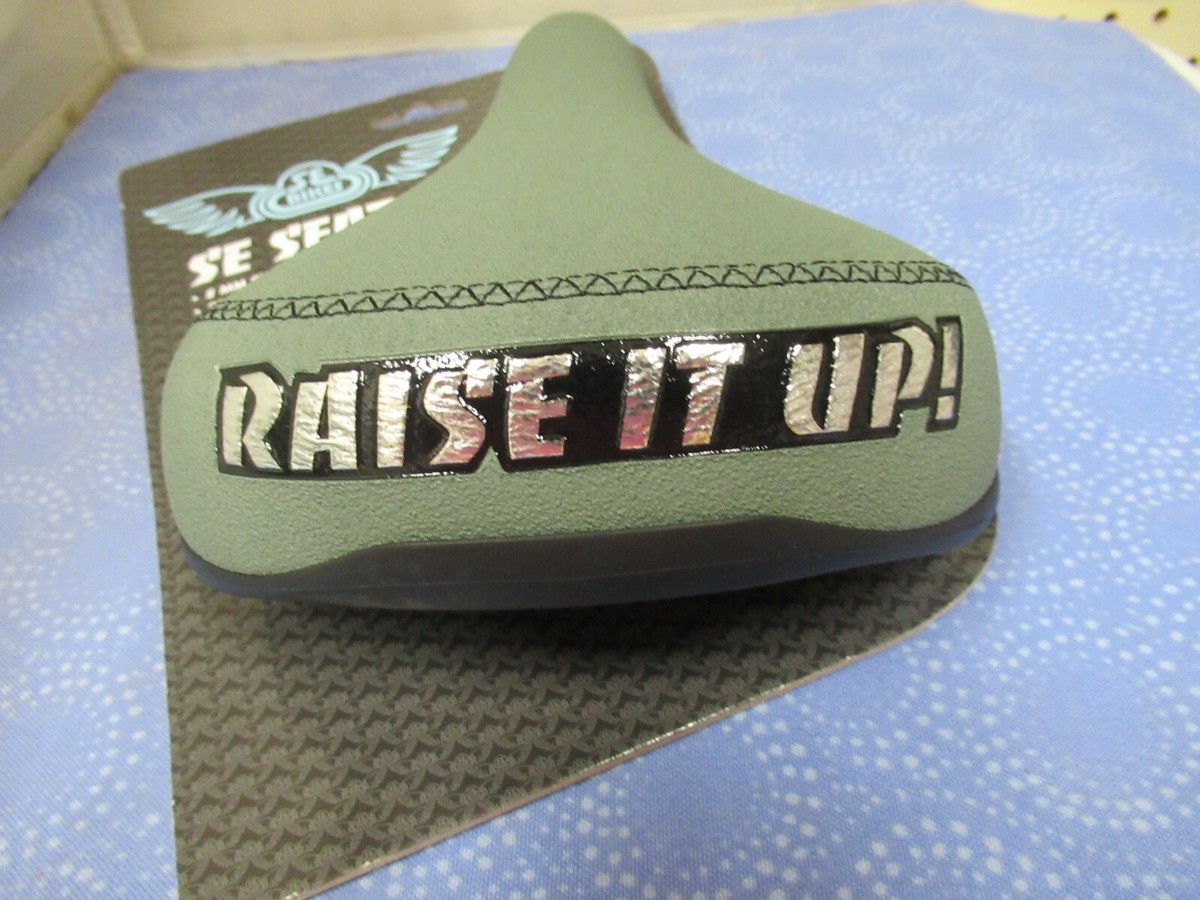 SE Racing SE Bikes Raise It Up Railed Padded Gray Saddle w/Bottle Opener  Brace