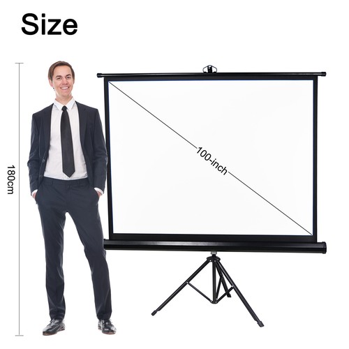 4:3 100in Projector Screen With Tripod Stand 4:3 Portable Projection Screen - Picture 3 of 8