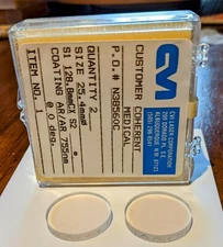 Qty. 2  CVI  PLCX  Laser Mirrors   1" dia,  AR @ 755nm, FL=28.4 Coherent 