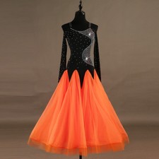 NEW Latin Ballroom Dance Dress Modern Salsa Waltz Standard Long Dress F360