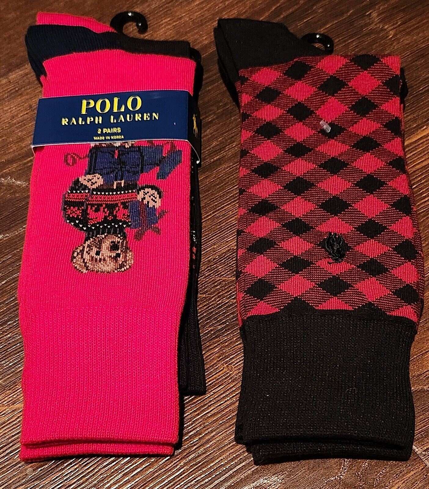 Polo Ralph Lauren Orso Martini Vacanze Preppy Pony Set 3 Paia Calze Abito Casual