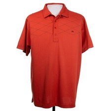 Travis Mathew Mens XL Red-ish Orange Polo Golf Shirt Pima Polyester